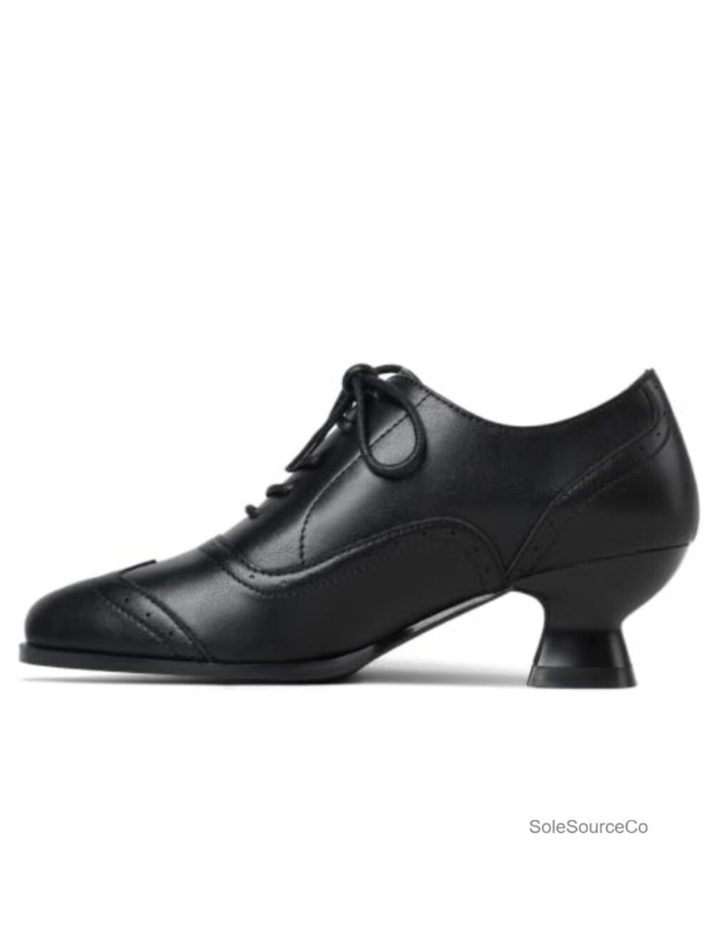 Womens Vintage Oxford Shoes Kitten Heel Wingtip Brogue Lace Up Pumps